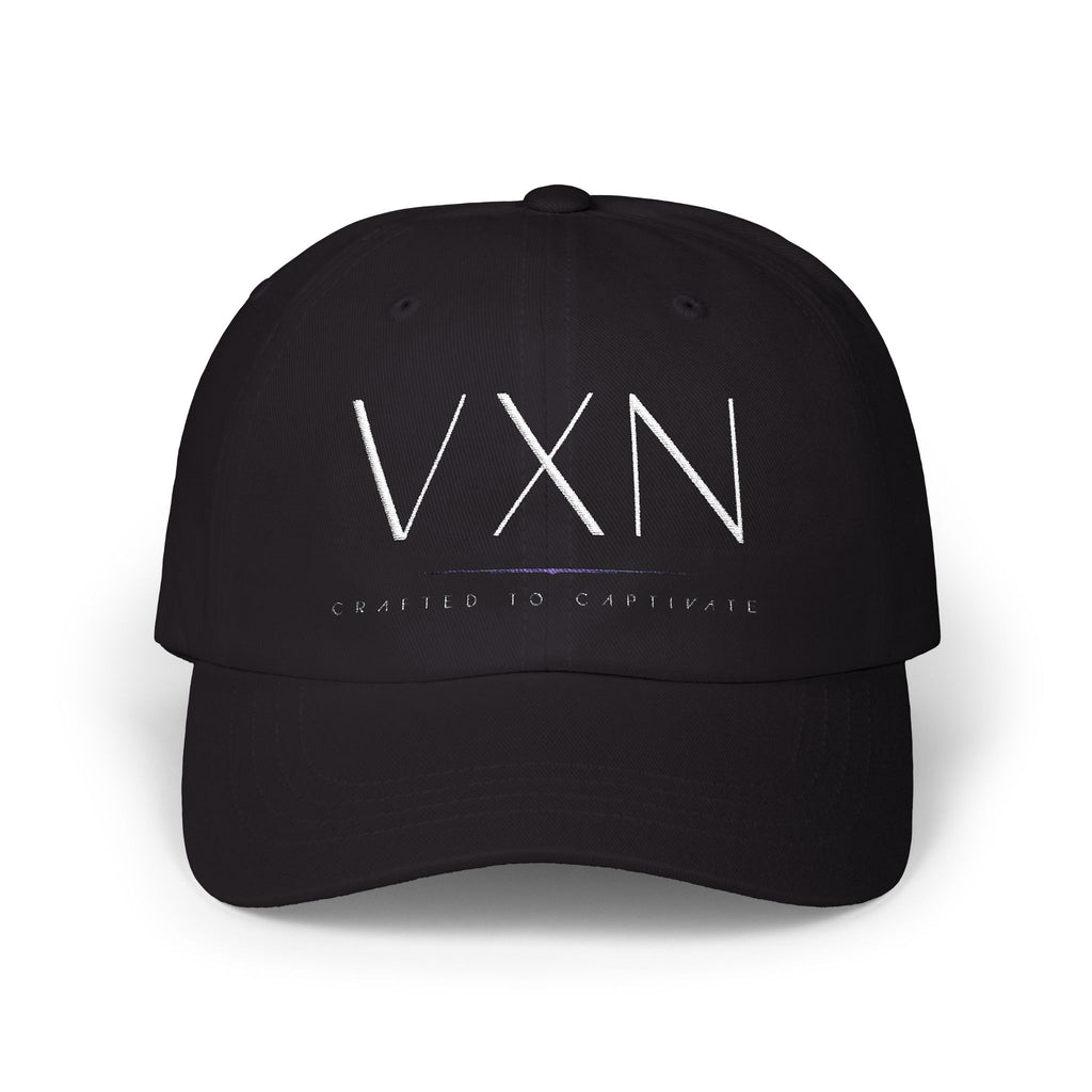 VXN Logo Dad Cap - Minimalist Black Embroidered Baseball Hat