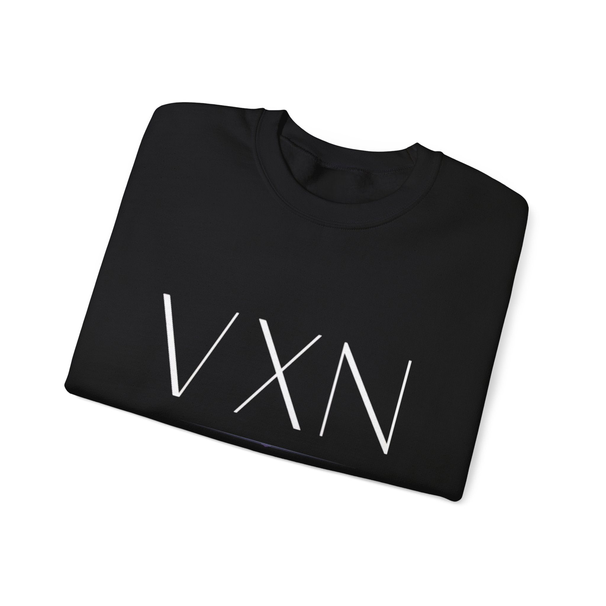 VXN Minimal Logo Crewneck Sweatshirt — Modern Monochrome Streetwear