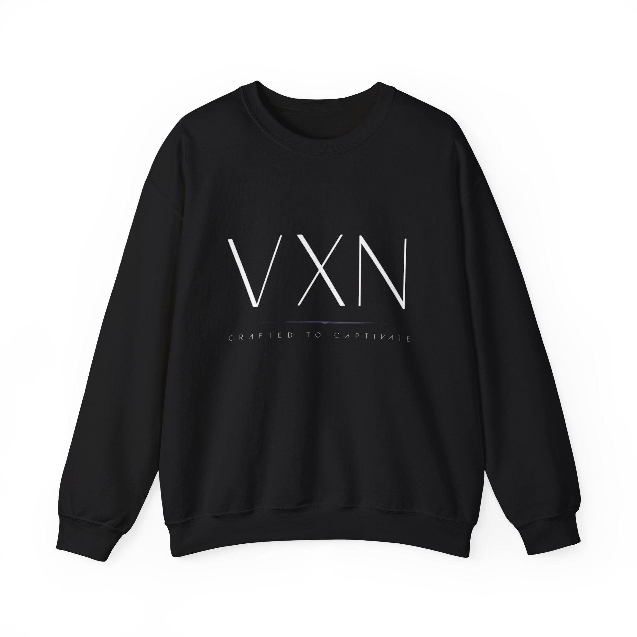 VXN Minimal Logo Crewneck Sweatshirt — Modern Monochrome Streetwear